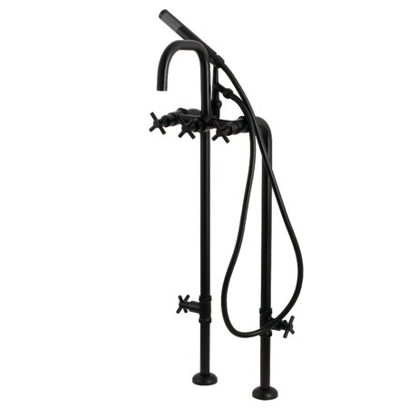 Aqua Vintage CCK8400DX Freestanding Tub Faucet with Supply Line, Stop Valve, Matte Black CCK8400DX